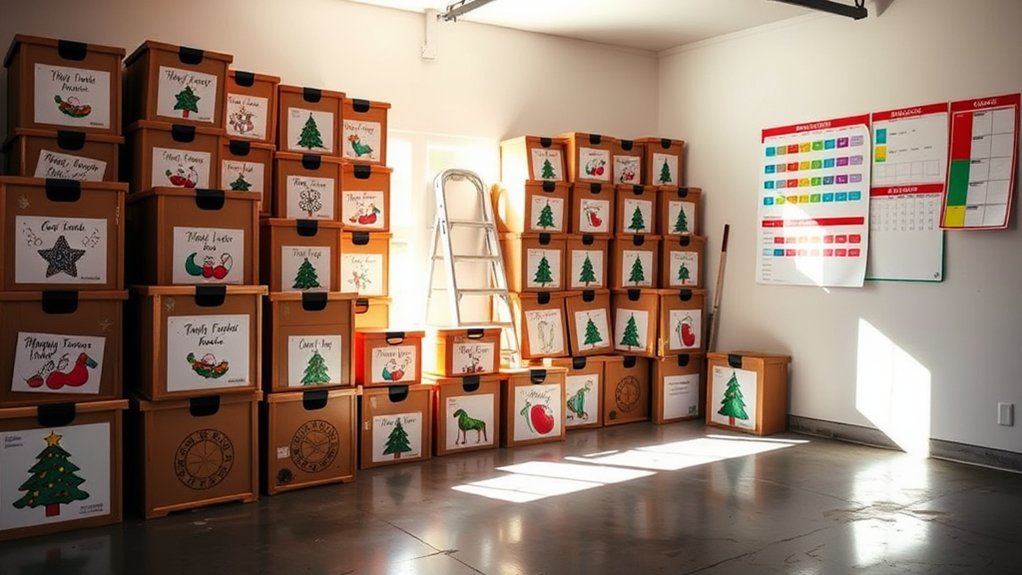 colour coding christmas decorations organization