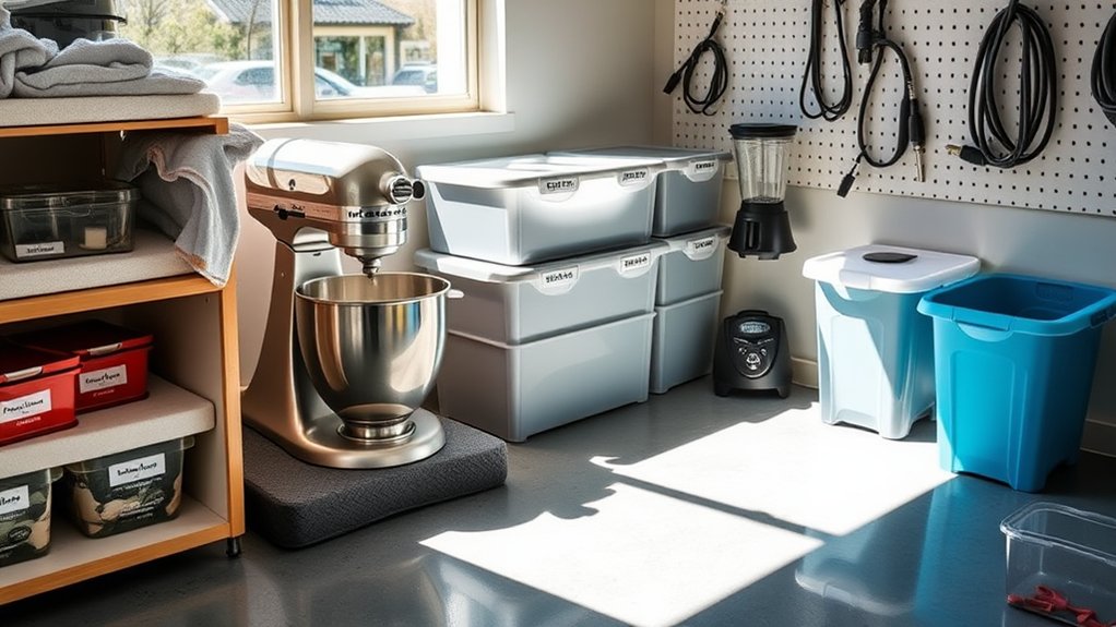 organize stored kitchen appliances
