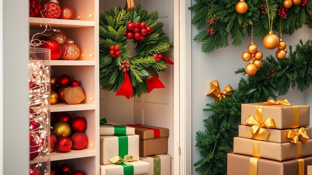 organized holiday decoration storage