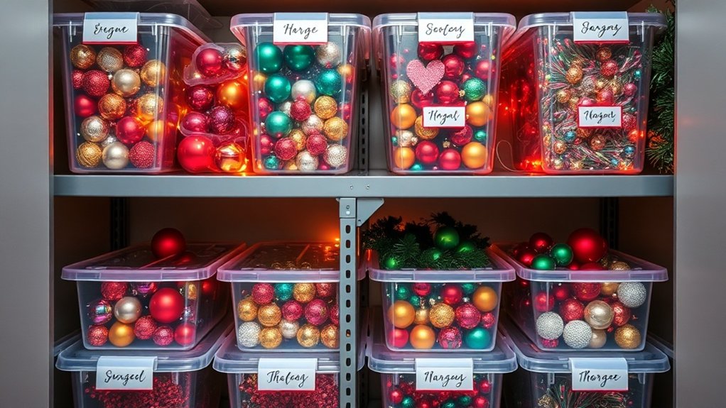 organized holiday decoration storage