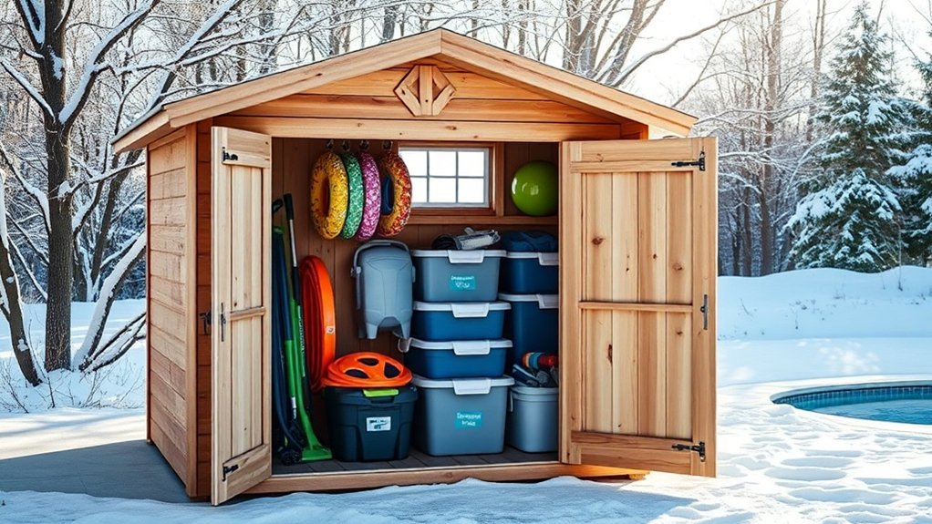 organized storage for pool essentials