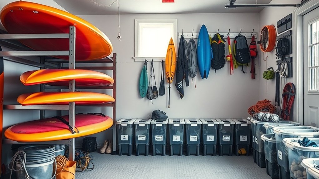organized summer sports storage