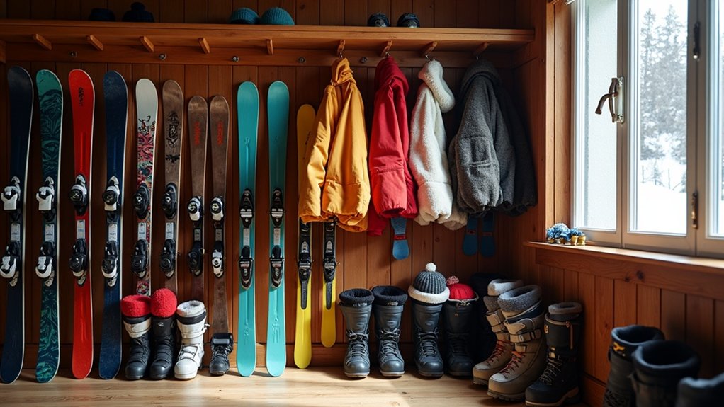 winter sports equipment storage