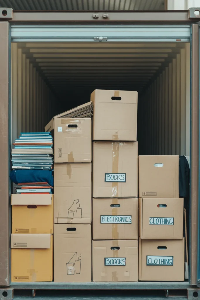 A photo of several cardboard boxes packed in Tunbridge Wells